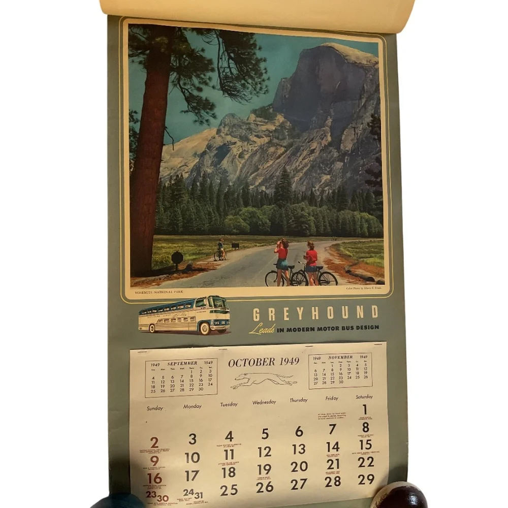 Huge Vintage 1948 Greyhound Calendar